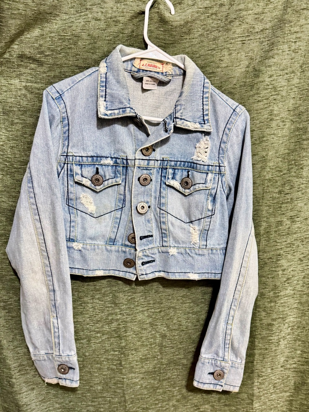 Z. Cavaricci Light Wash Cropped Denim Jacket